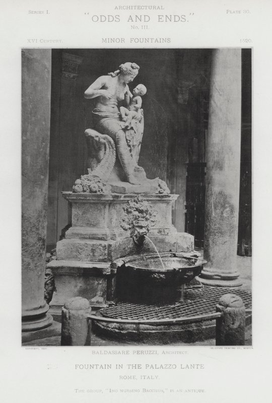 Fountain in the Palazzo Lante, Rome, Italy by American Photographer (after)