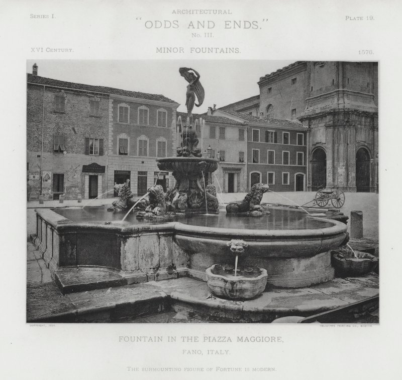 Fountain in the Piazza Maggiore, Fano, Italy by American Photographer (after)