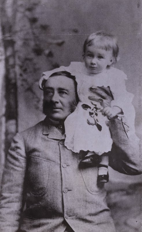 Franklin D Roosevelt, American politician and 32nd President of the United States, as a young child with his father by American Photographer (after)