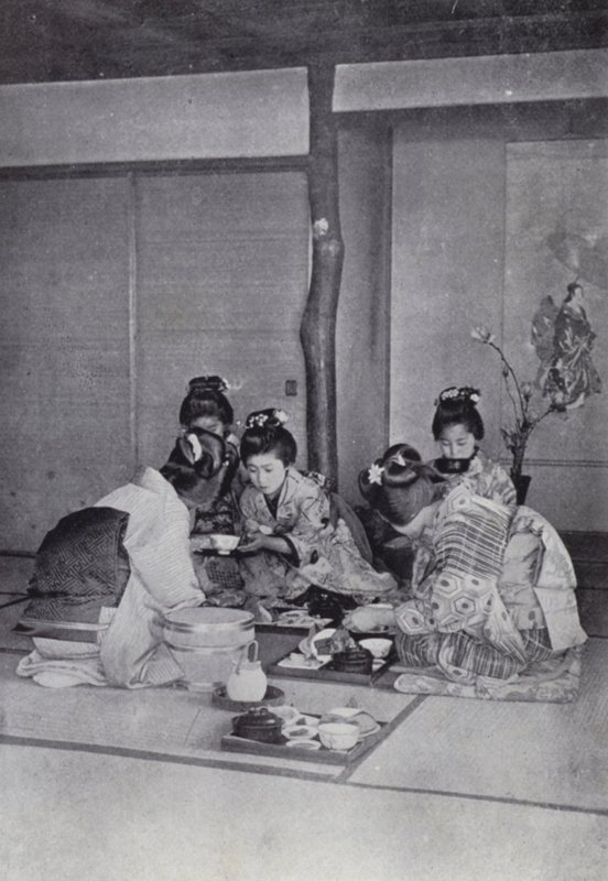 Geishas at dinner in a tea-house by American Photographer (after)