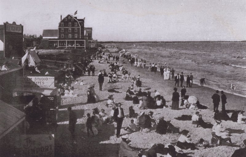 Old Orchard Beach, Maine: On the beach (b/w photo) by American Photographer (after)