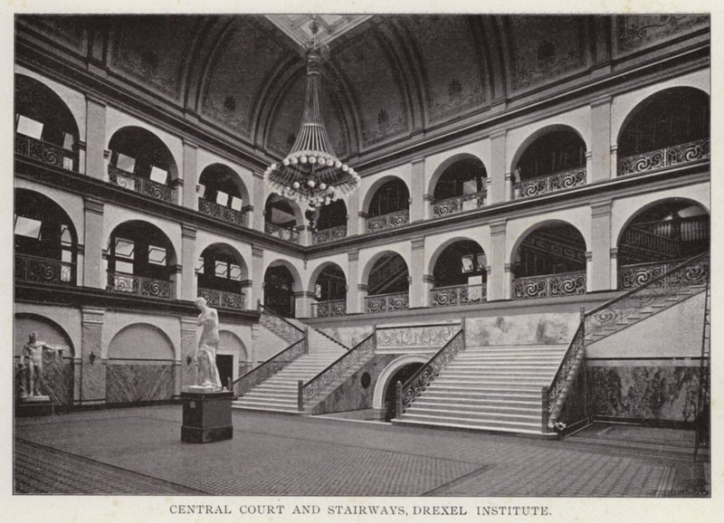Philadelphia: Central Court and Stairways, Drexel Institute by American Photographer (after)