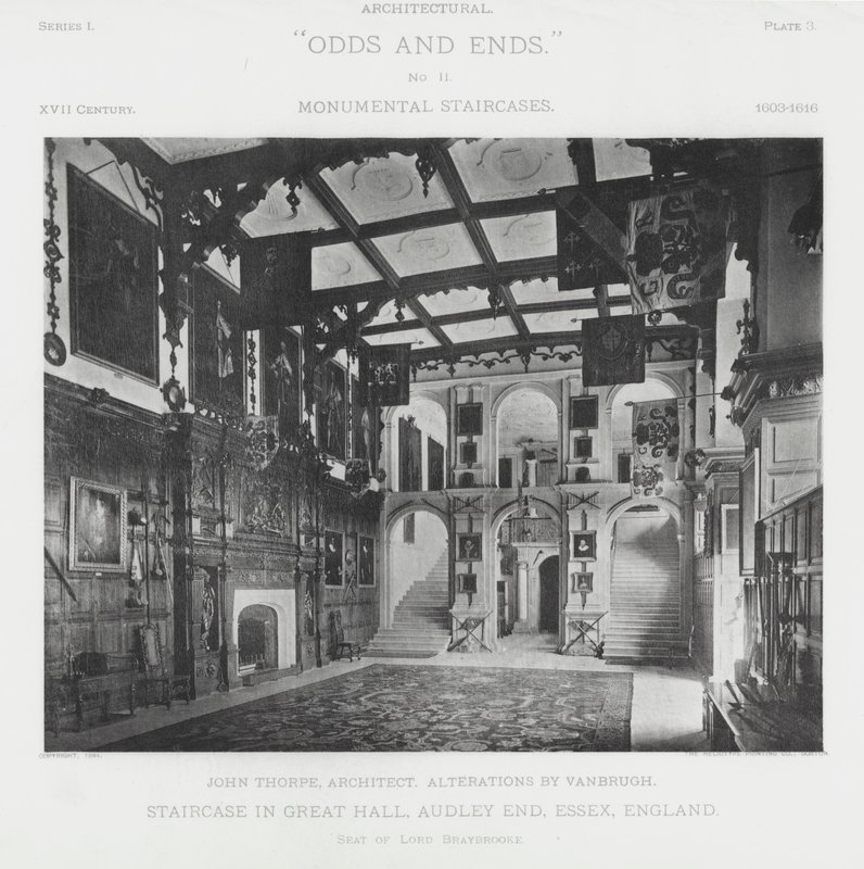 Staircase in the Great Hall, Audley End, Essex, England by American Photographer (after)
