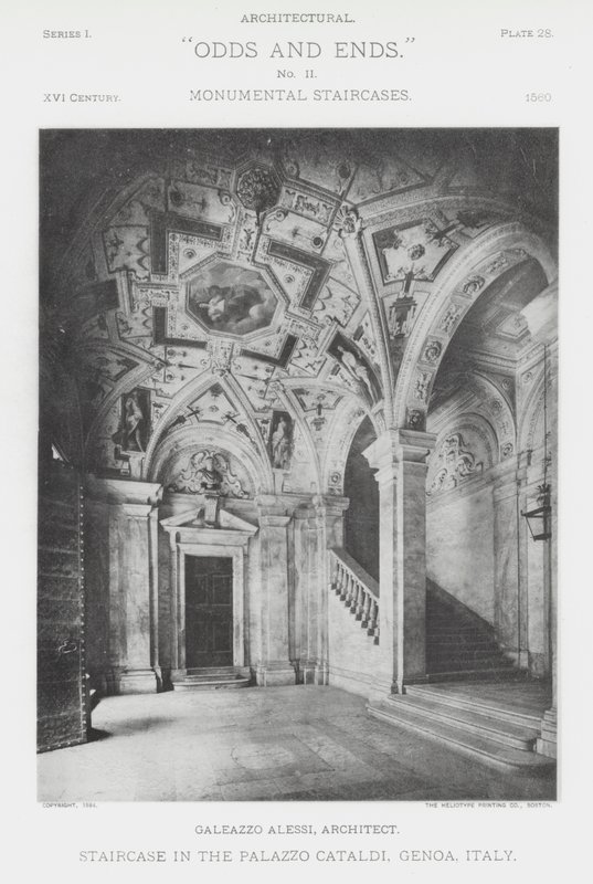 Staircase in the Palazzo Cataldi, Genoa, Italy by American Photographer (after)