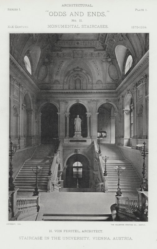 Staircase in the University, Vienna, Austria by American Photographer (after)