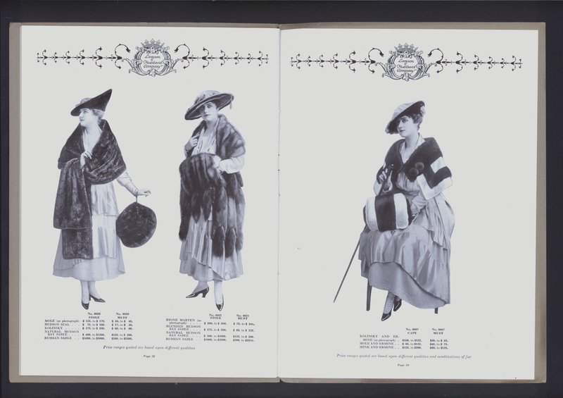 Two-page spread from The Theater of Fur Fashion by American Photographer (after)