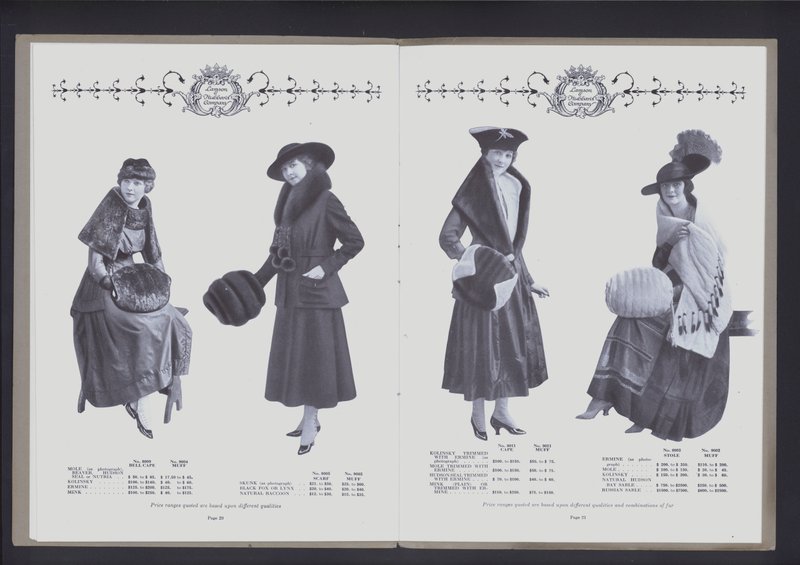 Two-page spread from The Theater of Fur Fashion by American Photographer (after)