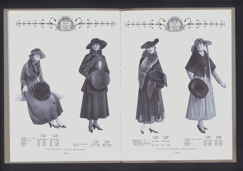 Two-page spread from The Theater of Fur Fashion by American Photographer (after)