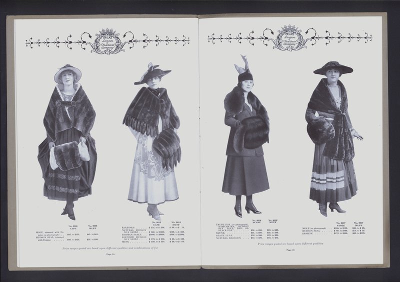 Two-page spread from The Theater of Fur Fashion by American Photographer (after)