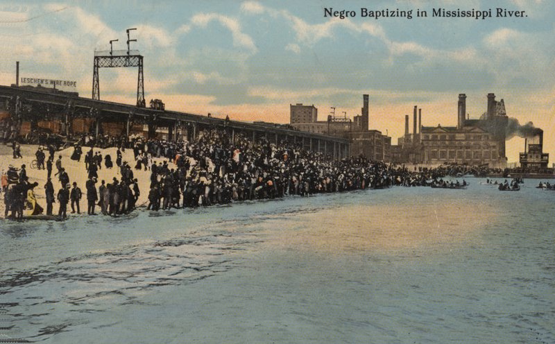 African American Baptizing, Mississippi River by American Photographer