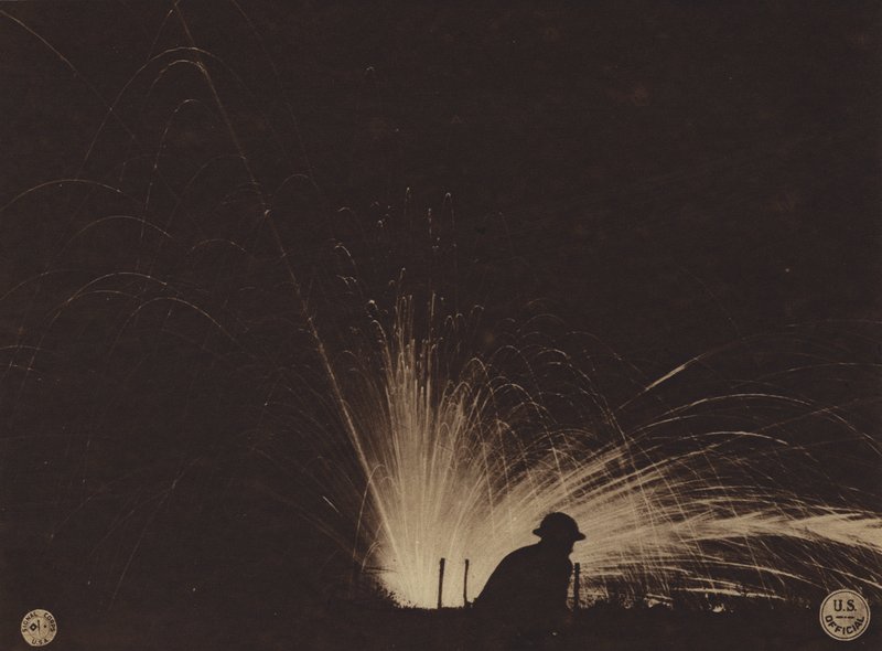 America in World War I: Burst of phosphorous bomb by American Photographer