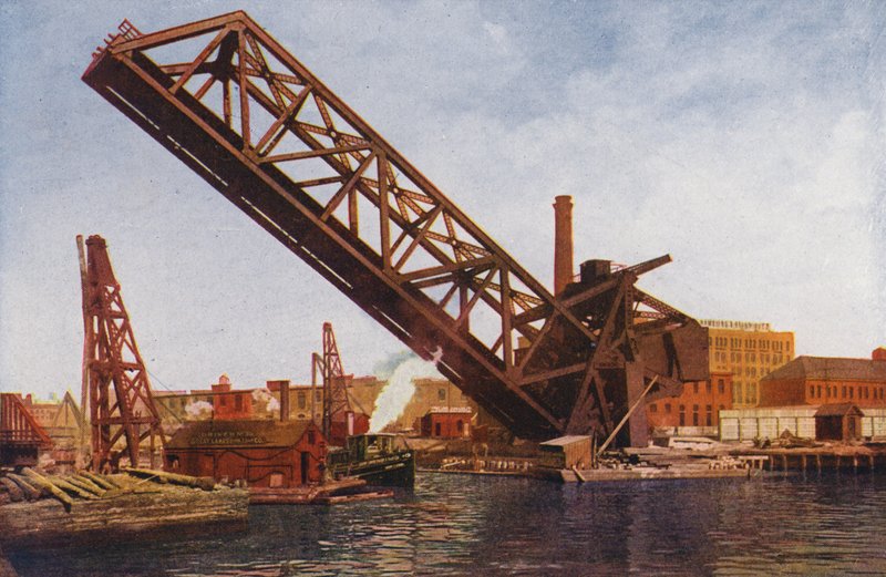 Chicago: Single Leaf Bascule Bridge by American Photographer
