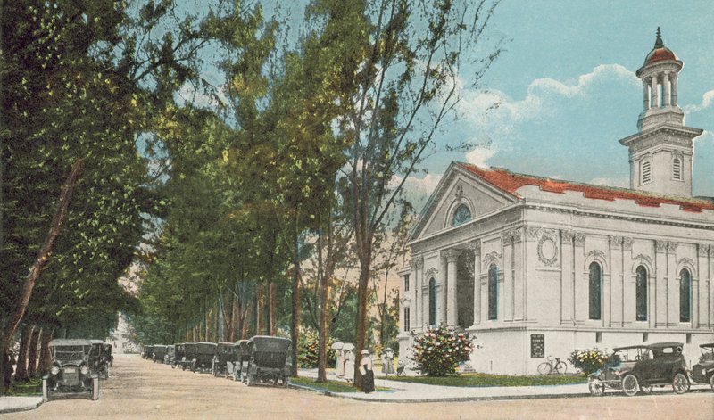 Miami, Florida, c 1925: Street View, Presbyterian Church by American Photographer