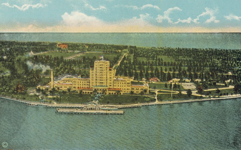 Miami, Florida, c 1925: The Beautiful Flamingo Hotel and Surroundings by American Photographer