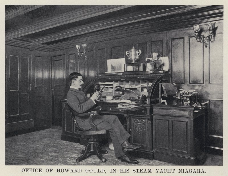 Office of Howard Gould, in his Steam Yacht Niagara by American Photographer