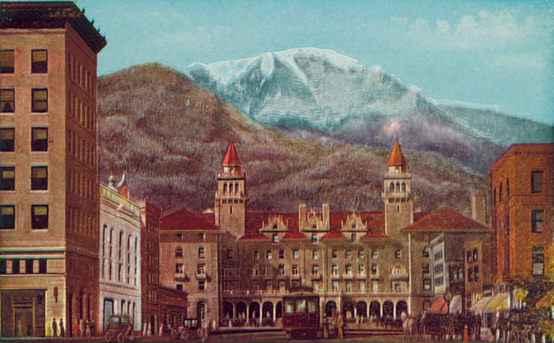 Pikes Peak Avenue, Colorado Springs, Colorado, Pikes Peak in the Distance by American Photographer