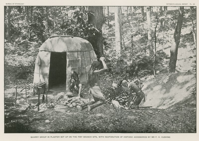 Quarry group in plaster set up on the Piny Branch site by American Photographer