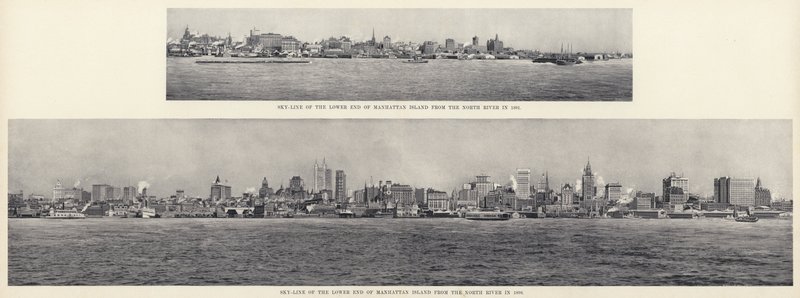 Skyline of the Lower End of Manhattan Island from the North River by American Photographer