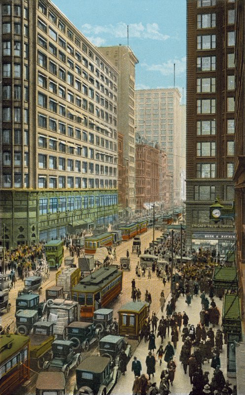 State and Madison Streets, Busiest Corner in the World by American Photographer