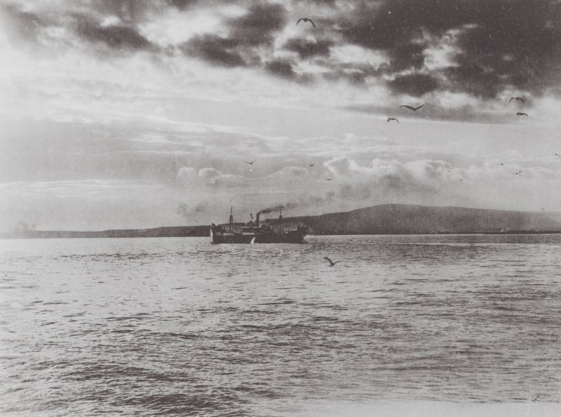Steamer Oshkosh Leaving Long Beach on its Maiden Voyage by American Photographer