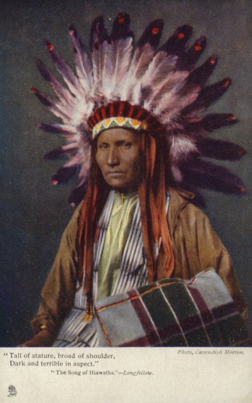 Tall of Stature, broad of shoulder, Dark and terrible in aspect - The Song of Hiawatha - Longfellow by American Photographer