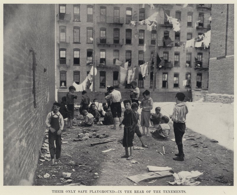 Their Only Safe Playground, in the Rear of the Tenements by American Photographer