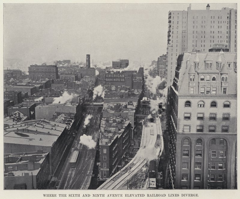 Where the Sixth and Ninth Avenue Elevated Railroad Lines Diverge by American Photographer