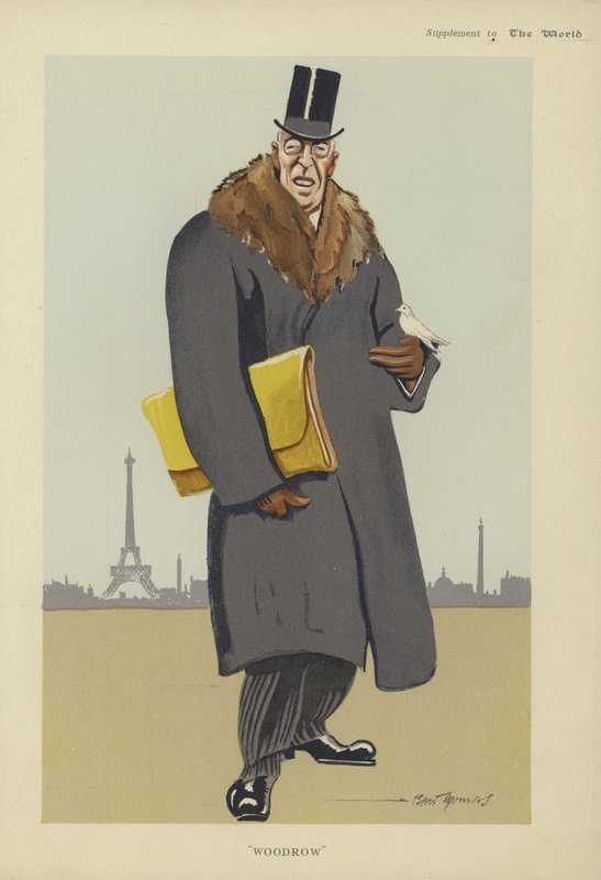 Caricature of Woodrow Wilson by American School