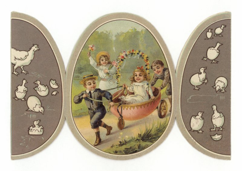 Children Playing in Egg Cart by American School