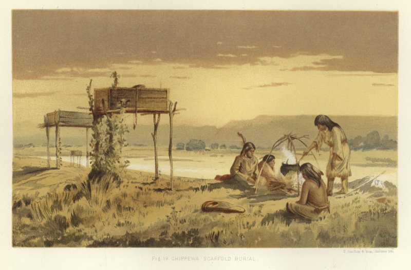 Chippewa Scaffold Burial by American School