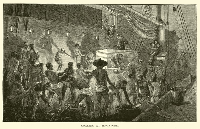 Coaling at Singapore by American School