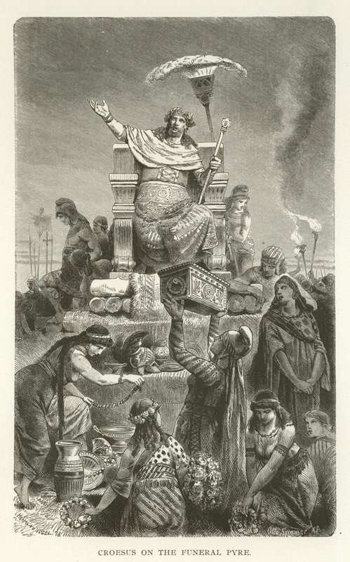 Croesus on the Funeral Pyre by American School