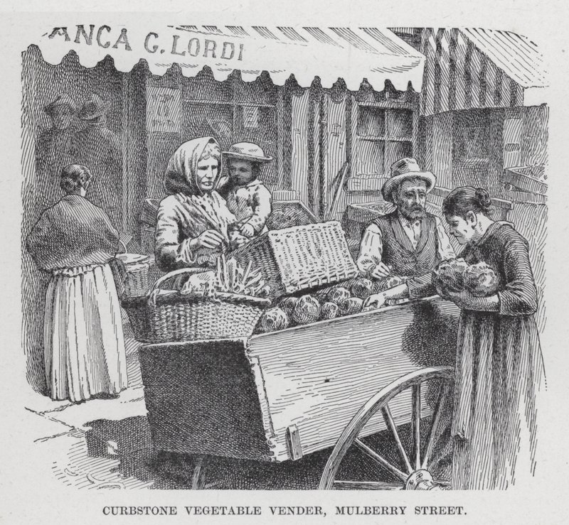 Curbstone Vegetable Vender, Mulberry Street by American School