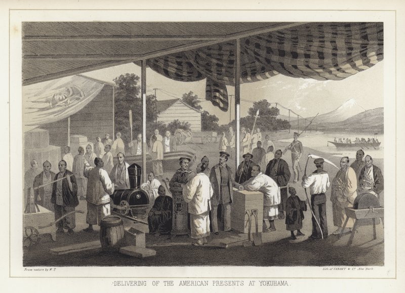 Delivering of the American presents at Yokohama, Japan by American School