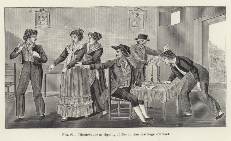 Disturbance at Signing of Neapolitan Marriage Contract by American School