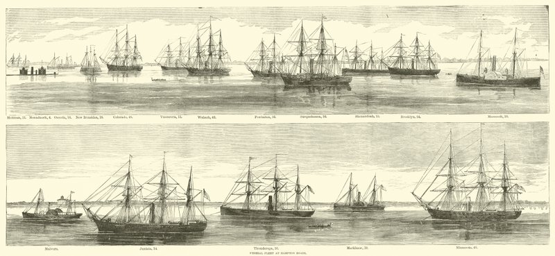Federal Fleet at Hampton Roads, December 1864 by American School