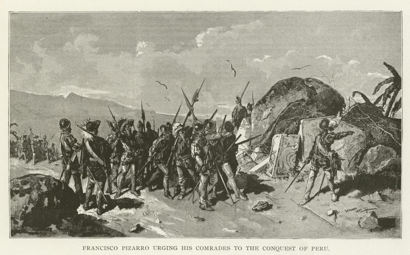 Francisco Pizarro urging his Comrades to the Conquest of Peru by American School