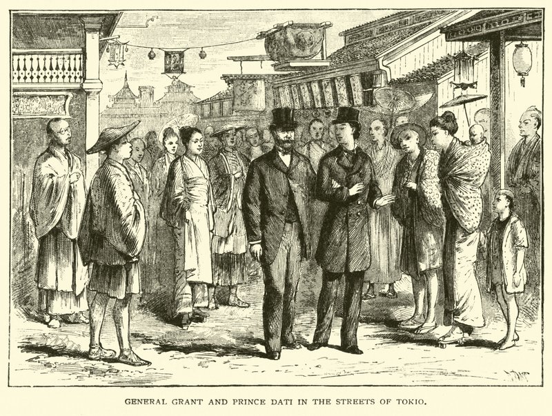 General Grant and Prince Dati in the streets of Tokyo by American School