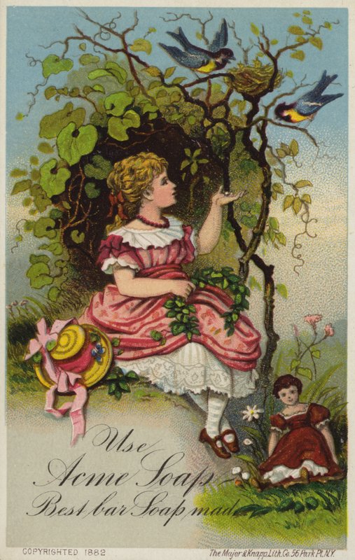 Girl Feeding Birds by American School