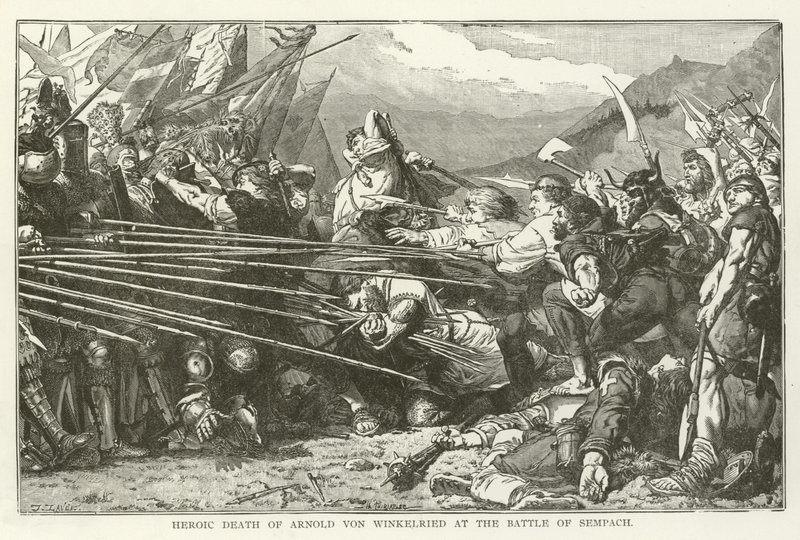 Heroic Death of Arnold von Winkelried at the Battle of Sempach by American School