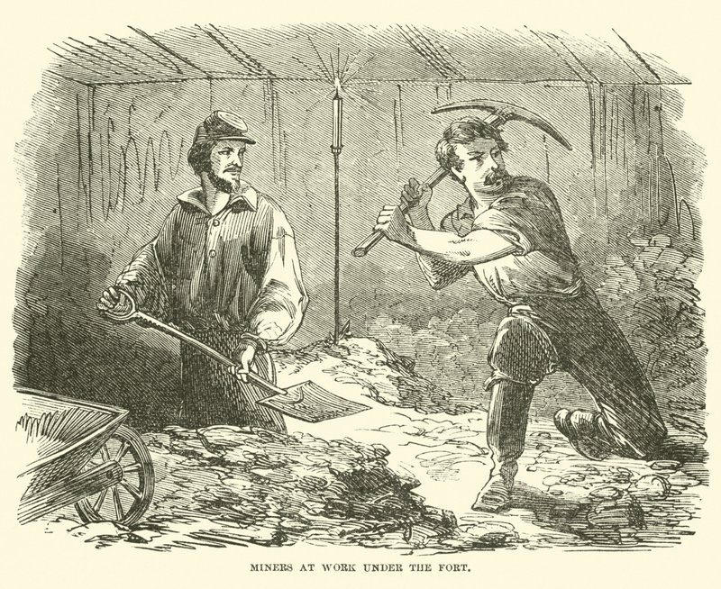 Miners at Work Under the Fort by American School