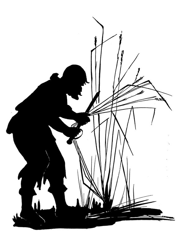 One of a Set of Robinson Crusoe Silhouettes by American School