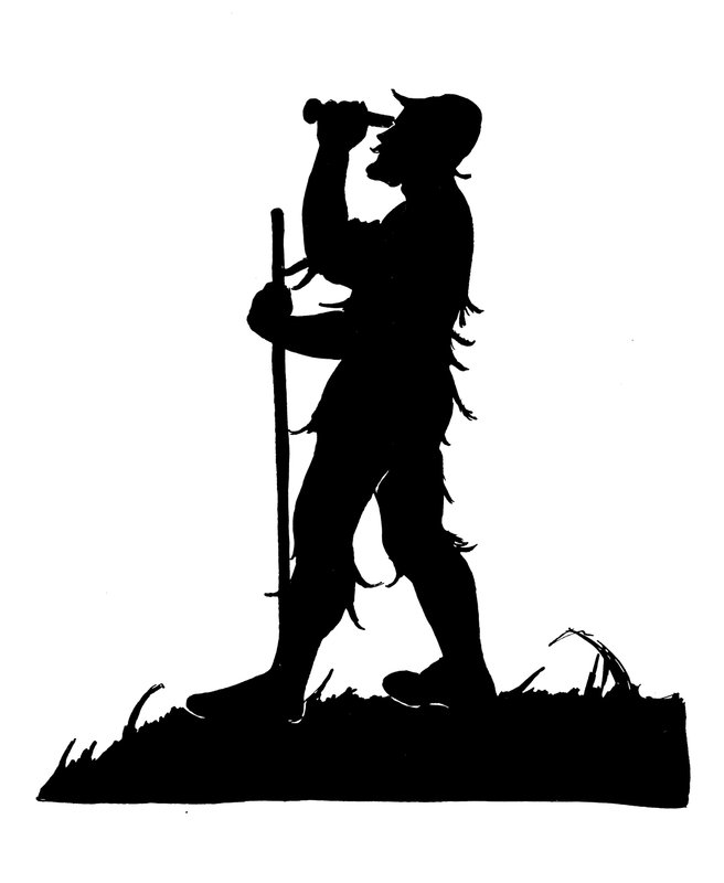 One of a Set of Robinson Crusoe Silhouettes by American School