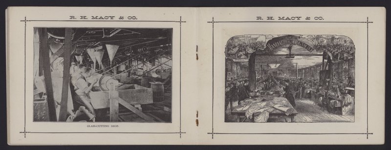 Pages from a booklet about R H Macy & Co, New York, Macy
