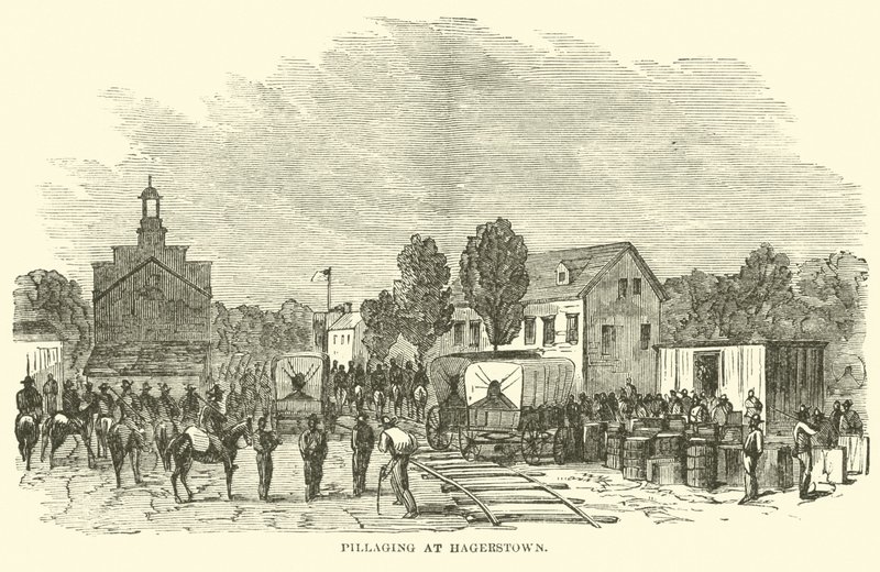 Pillaging at Hagerstown, July 1864 by American School