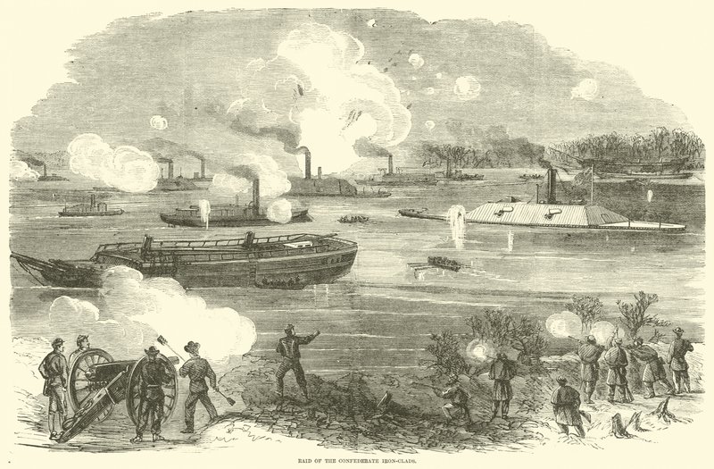 Raid of the Confederate Iron-clads, February 1865 by American School