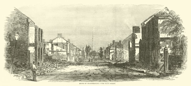 Ruins of Chambersburg, the Main Street, September 1864 by American School