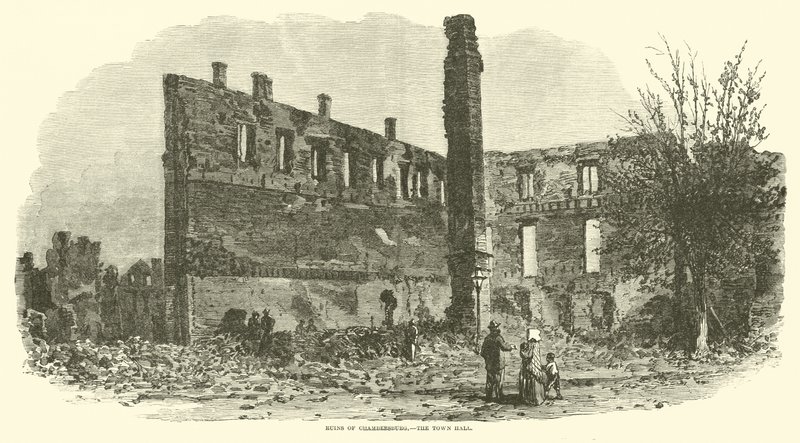 Ruins of Chambersburg, the Town Hall, September 1864 by American School