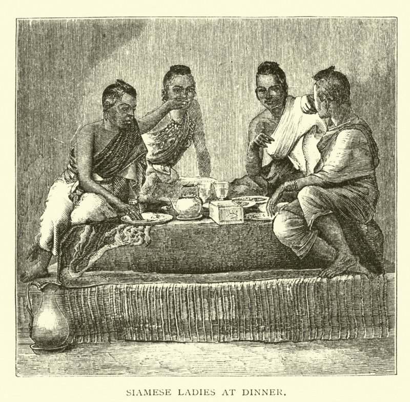 Siamese Ladies at Dinner by American School