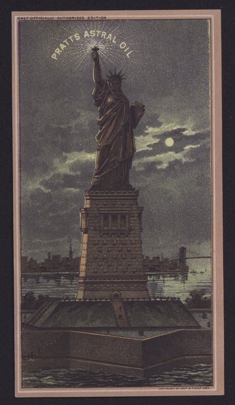Statue of Liberty at Night, Pratts Astral Oil by American School